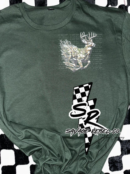 Camo Deer t.shirt - Mens T.shirt - Mens hunting t.shirt - Mens camo everyday t.shirt