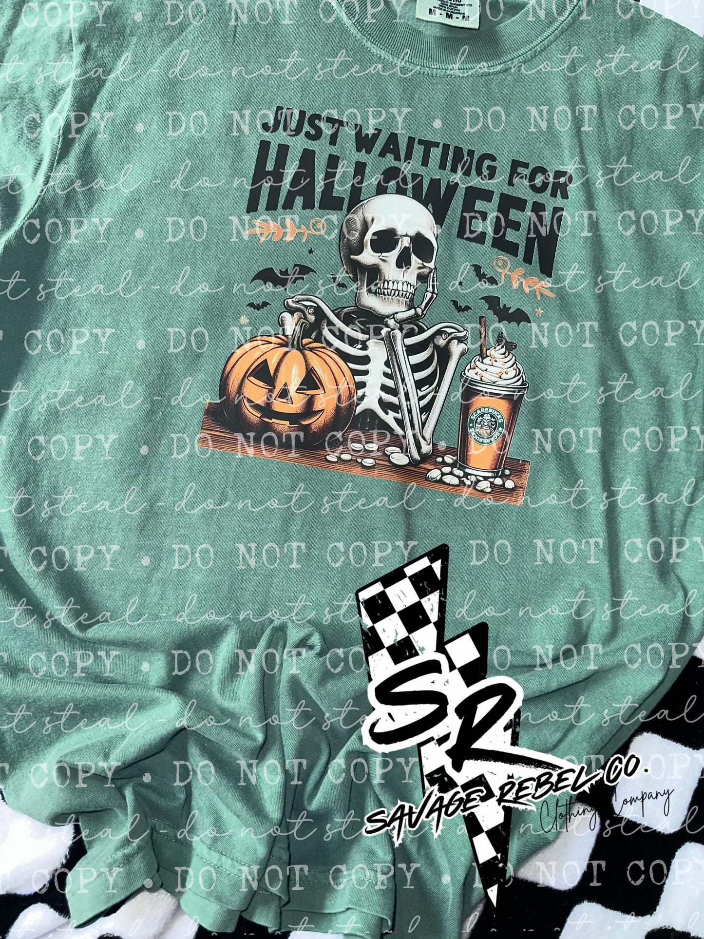 Just Waiting for Halloween  Comfort Color Tee