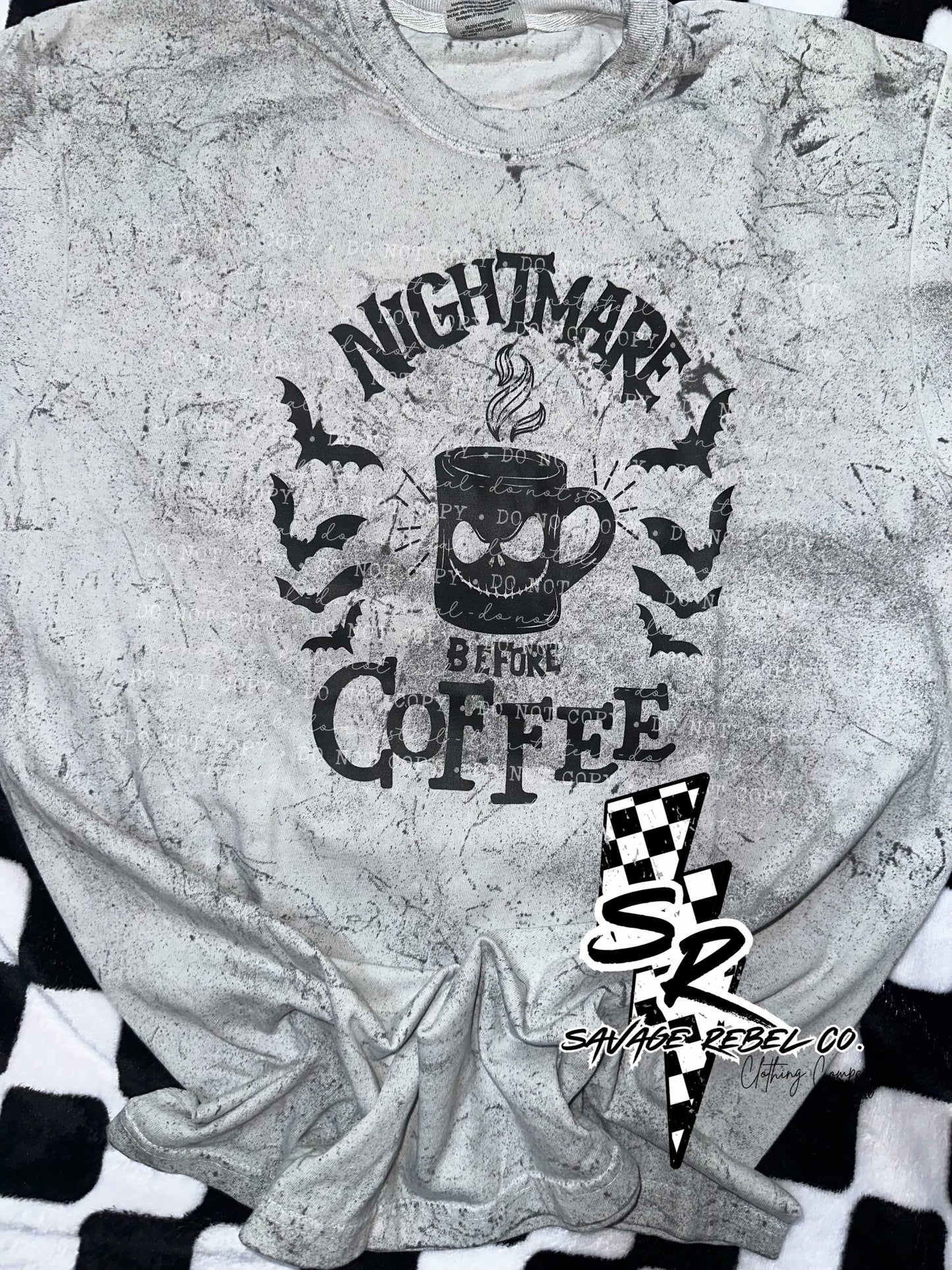 Nightmare before coffee t.shirt - comfort color t.shirt - Halloween t.shirt