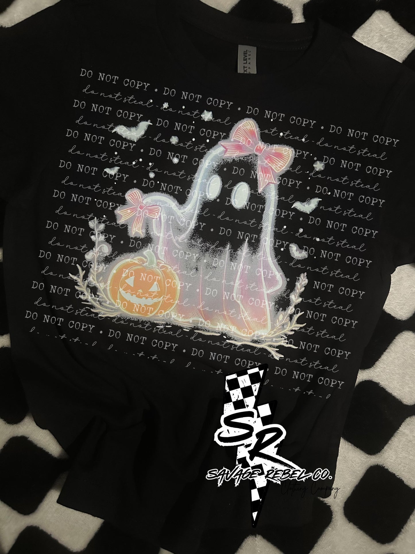 Youth Glow Ghost with pumpkin - Youth Halloween T.shirt - Girls Halloween T.shirt