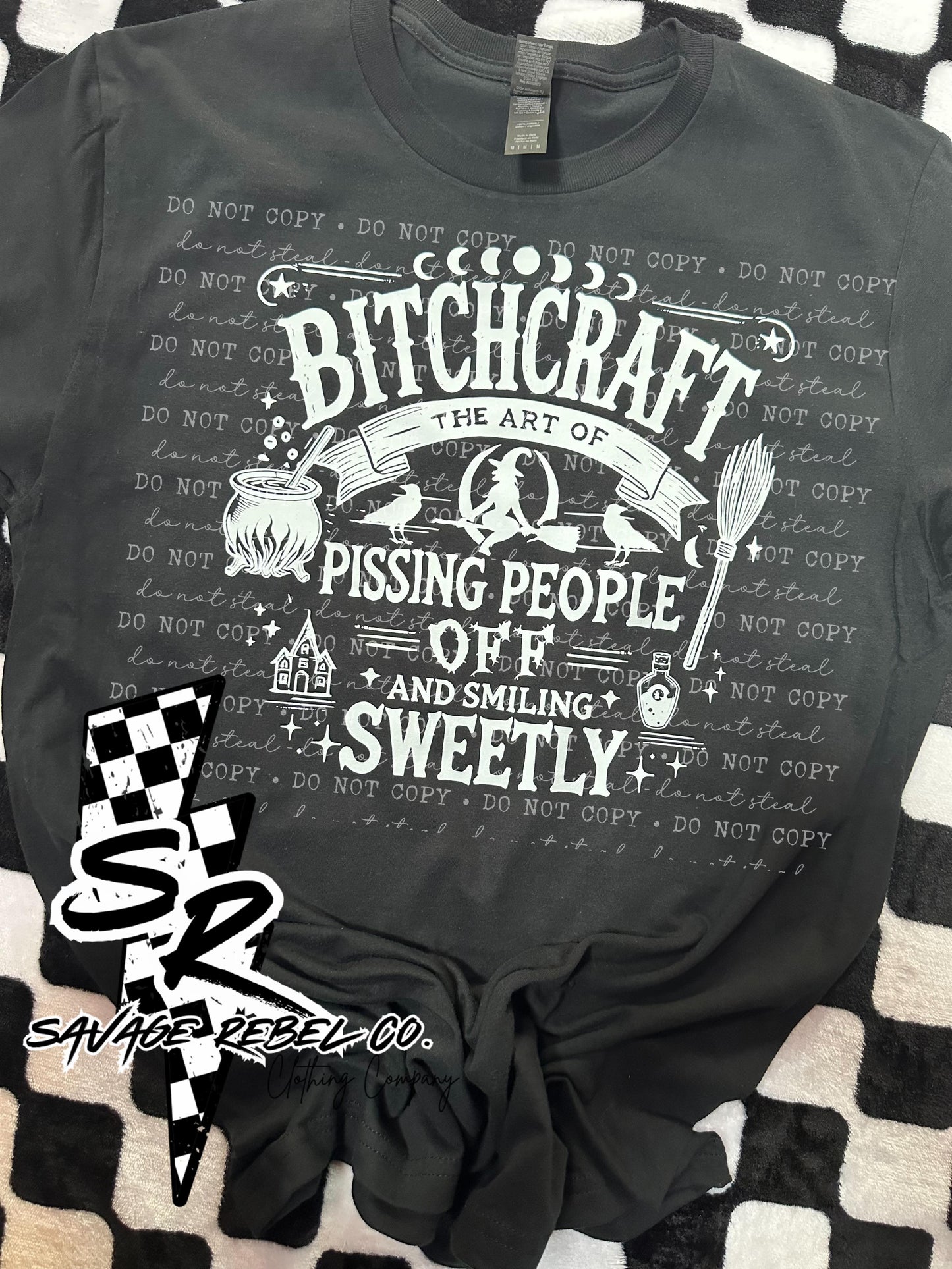 BITCHCRAFT the art of pissing people off and smiling sweetly - Womens Halloween t.shirt