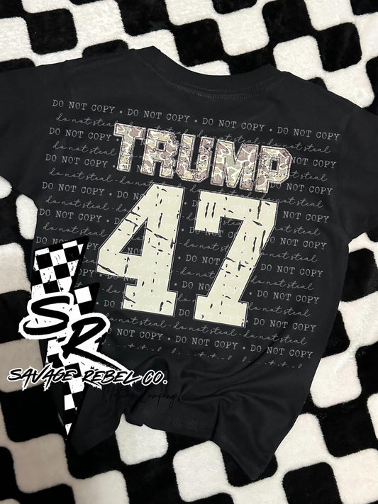 Youth Camo Trump 47 T.SHIRT