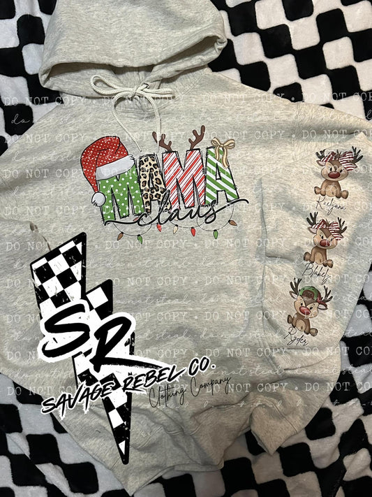 Customized Christmas Hoodie- MamaClus - Name ADD ON