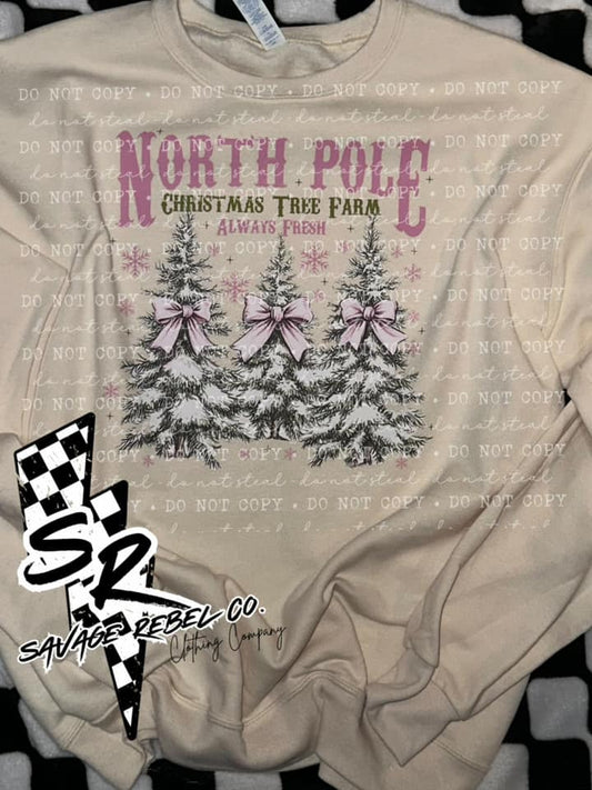 North Pole Christmas Tree Farm Sweatshirt - Christmas Sweatshirt