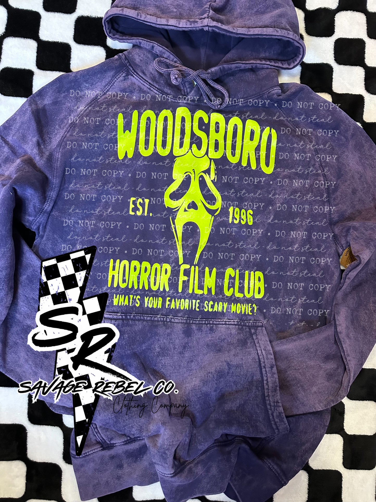 Woodsboro- ghost face hoodie - glow in the dark