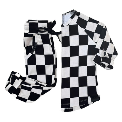 Checkered Organic Ribbed Set